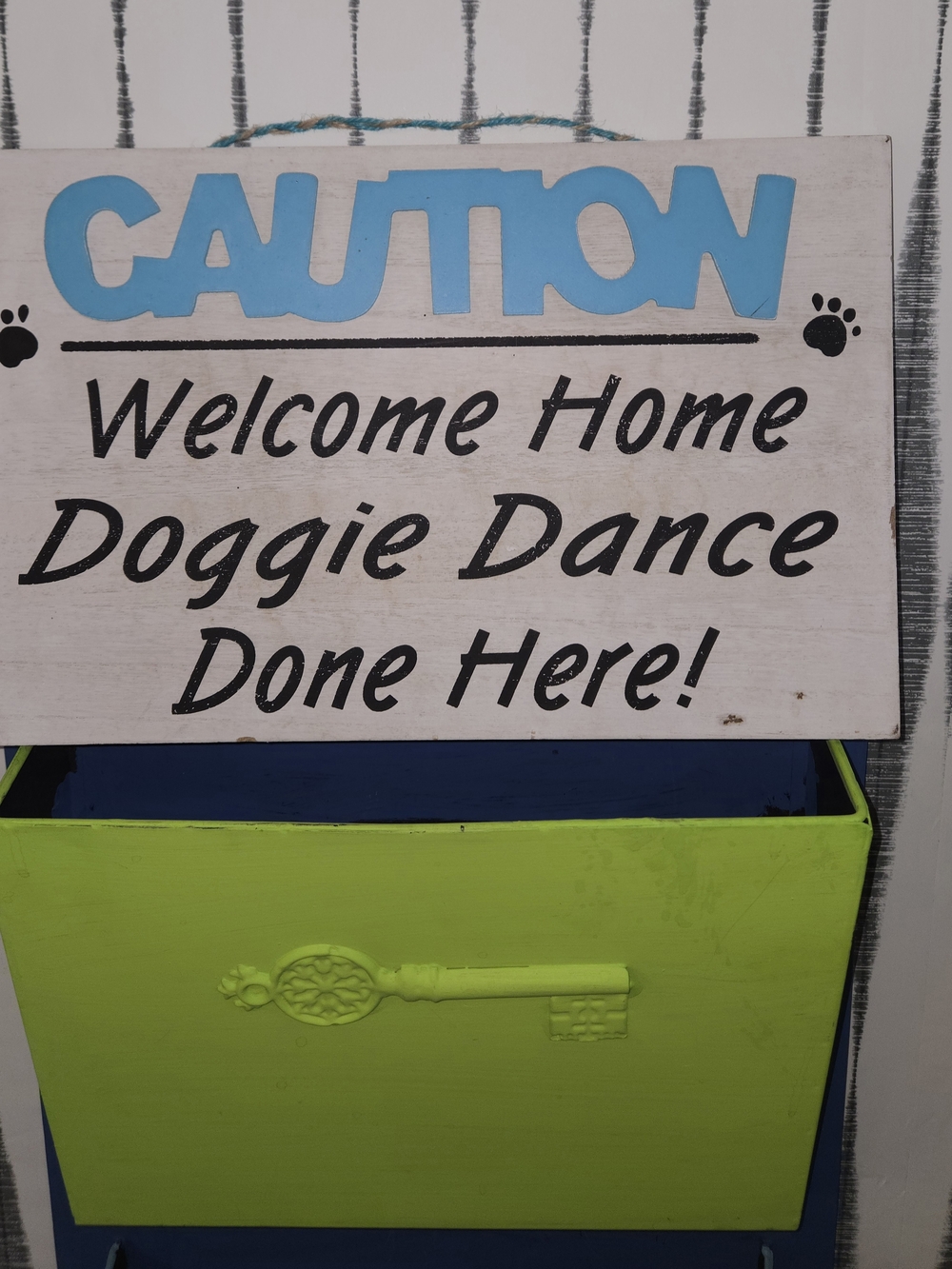 Doggie Dance Welcome Home Wooden Dog Sign – “Caution” Pet Wall Decor